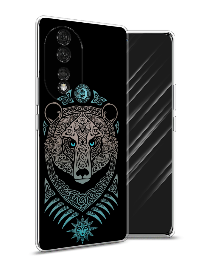 

Чехол Awog на Honor 80 "Кельтский медведь", Черный;серый, 6120350-2