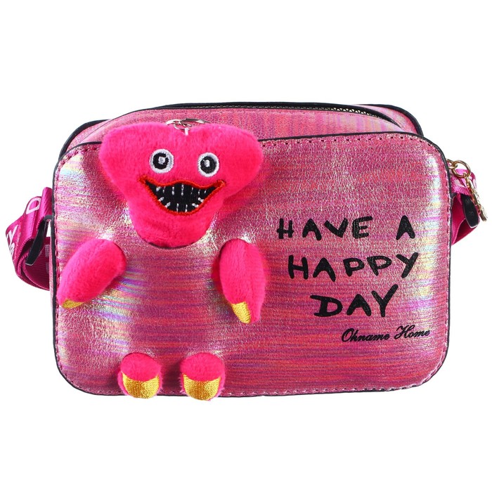 Сумка детская на молнии, 6х11х13 см, регулируемый ремень, розовый в ассортименте сумка спортивная на молнии регулируемый ремень розовый