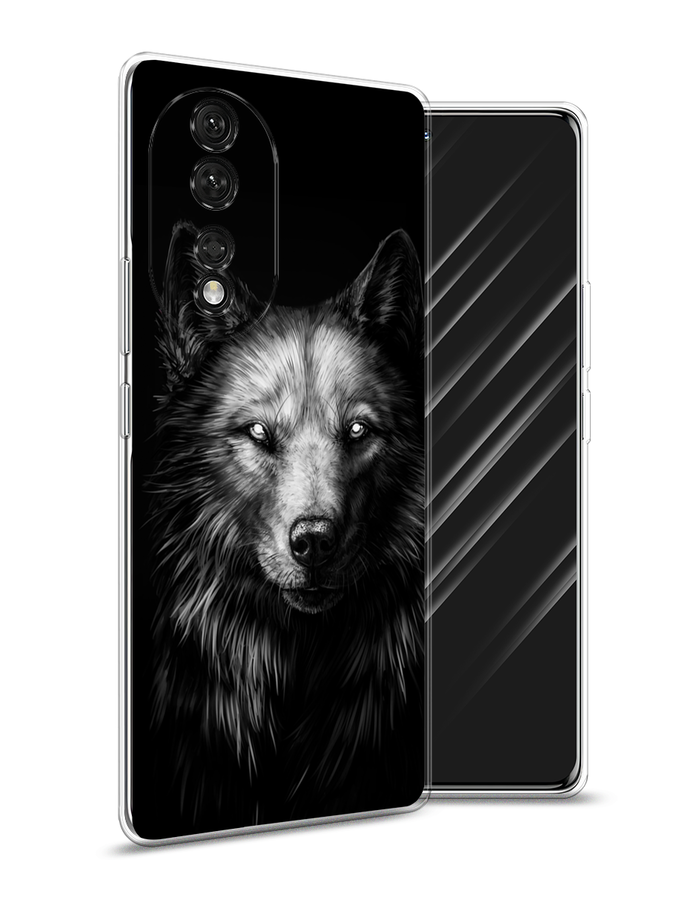 

Чехол Awog на Honor 80 "Волк черно белый", Серый;бежевый;белый, 6120350-1