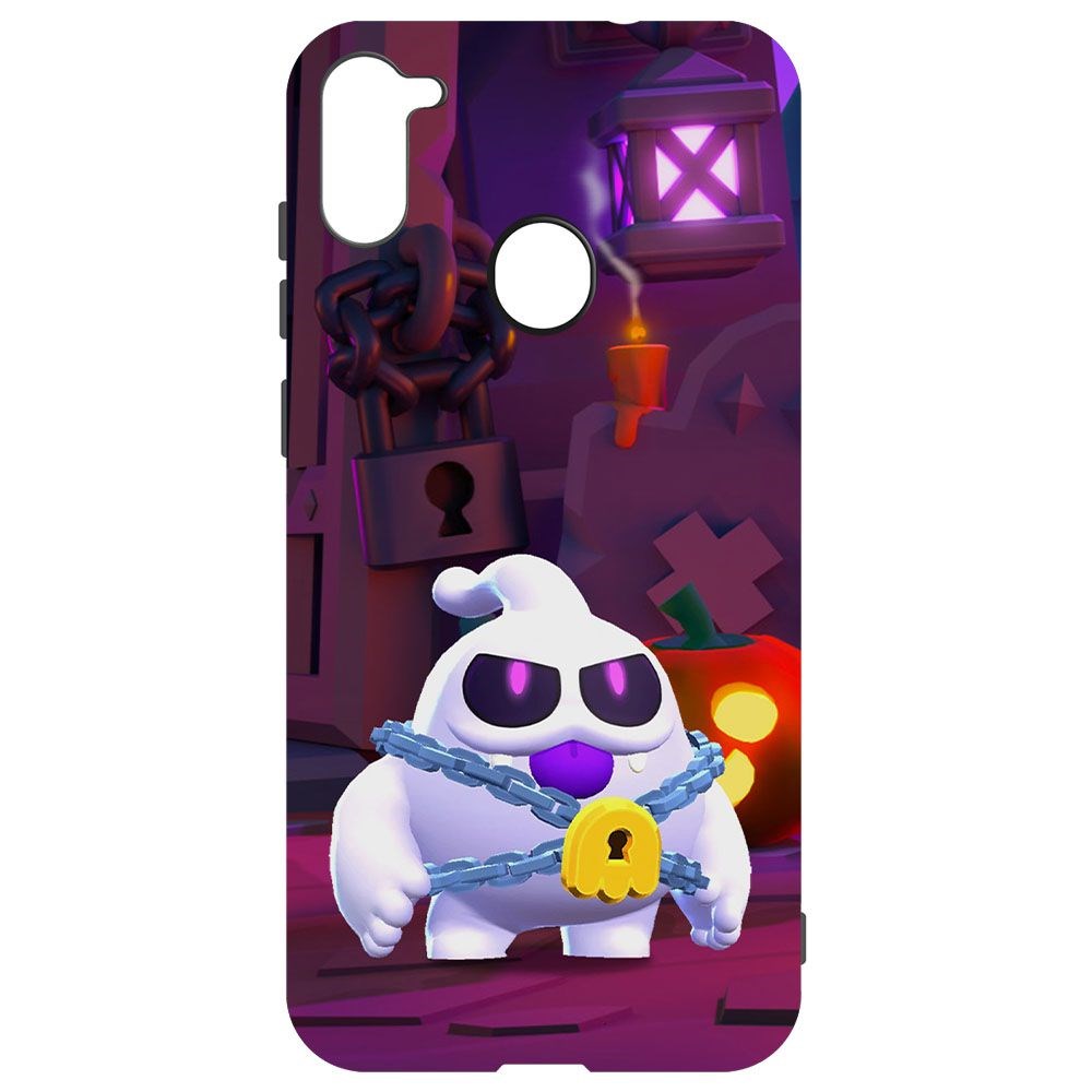 

Чехол-накладка Krutoff Brawl Stars - Призрак Скуик для Samsung Galaxy A11 (A115), Черный
