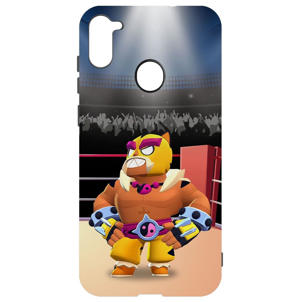 

Чехол-накладка Krutoff Brawl Stars - Эль Тигро для Samsung Galaxy M11 (M115), Черный