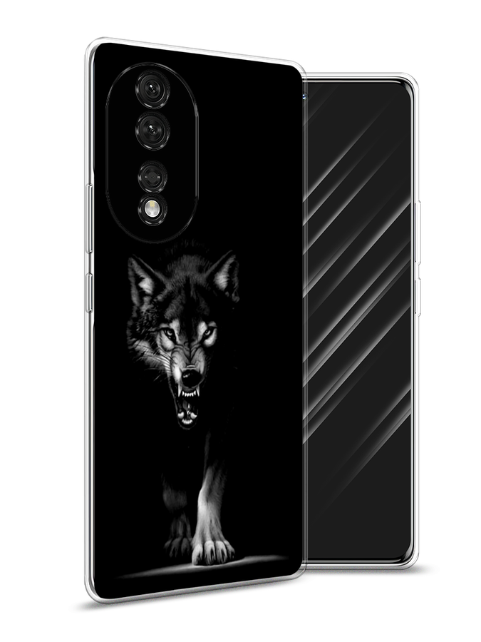 

Чехол Awog на Honor 80 "Волк выходит из ночи", Серый;черный;белый, 6120350-1
