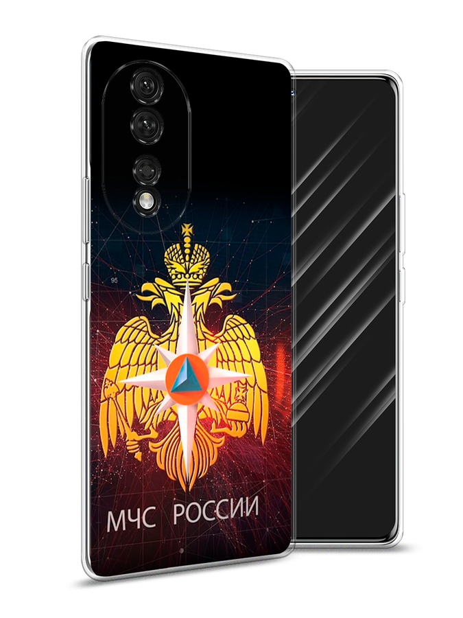 

Чехол Awog на Honor 80 "МЧС России", Черный;желтый;красный, 6120350-5