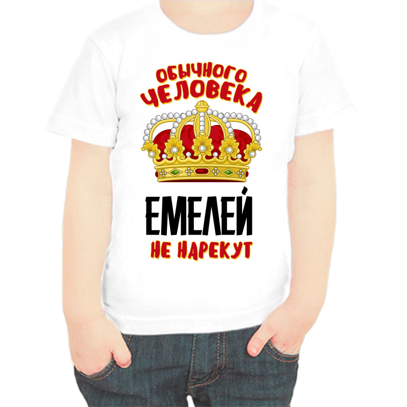 

Футболка мальчику белая 34 р-р обычного человека емелей не нарекут, Белый, fdm_obychnogo_cheloveka_emeley_ne_narekut