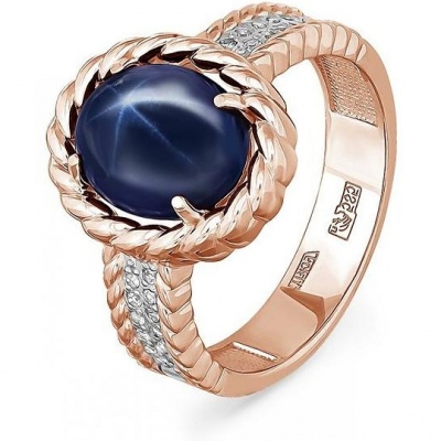 

Кольцо из красного золота с бриллиантом/сапфиром р. 17 Kabarovsky 11-01062-1400, 11-01062-1400