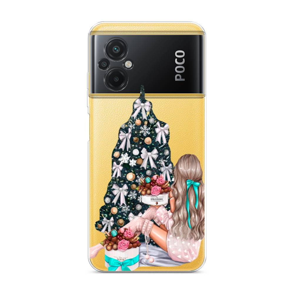 

Чехол на Xiaomi Poco M5 "New Year", Зеленый;бежевый;голубой, 316450-5