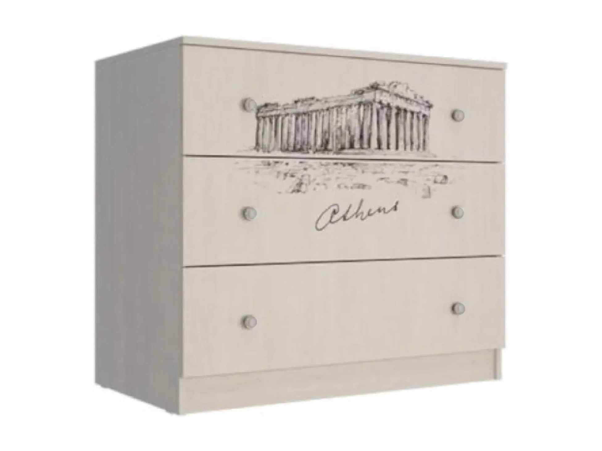 

Мийа 3 КМ-008 Комод (Ясень шимо светлый + ФП Города, Ясень шимо светлый)