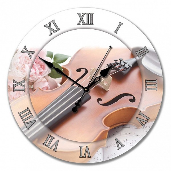 фото Настенные часы (33x4 см) скрипка 01-027 династия