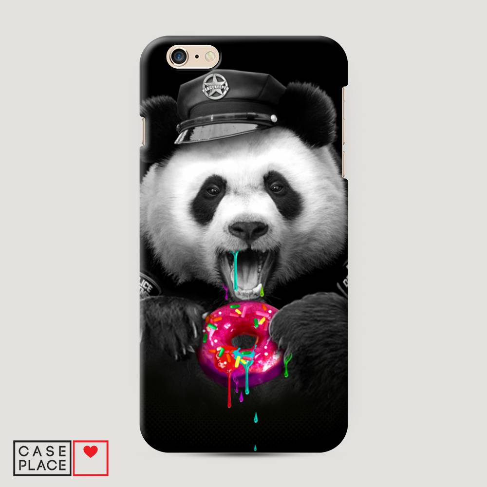 фото Пластиковый чехол "панда police" на apple iphone 6 plus awog