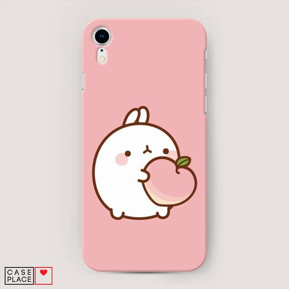 

Пластиковый чехол "Кролик с персиком" на Apple iPhone XR (10R), 12020-1