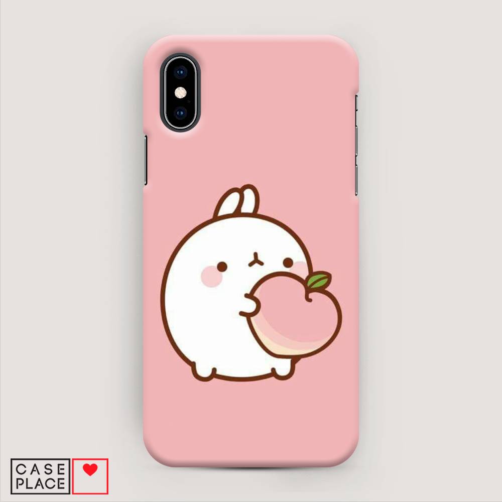 

Пластиковый чехол "Кролик с персиком" на Apple iPhone X (10), 11020-1