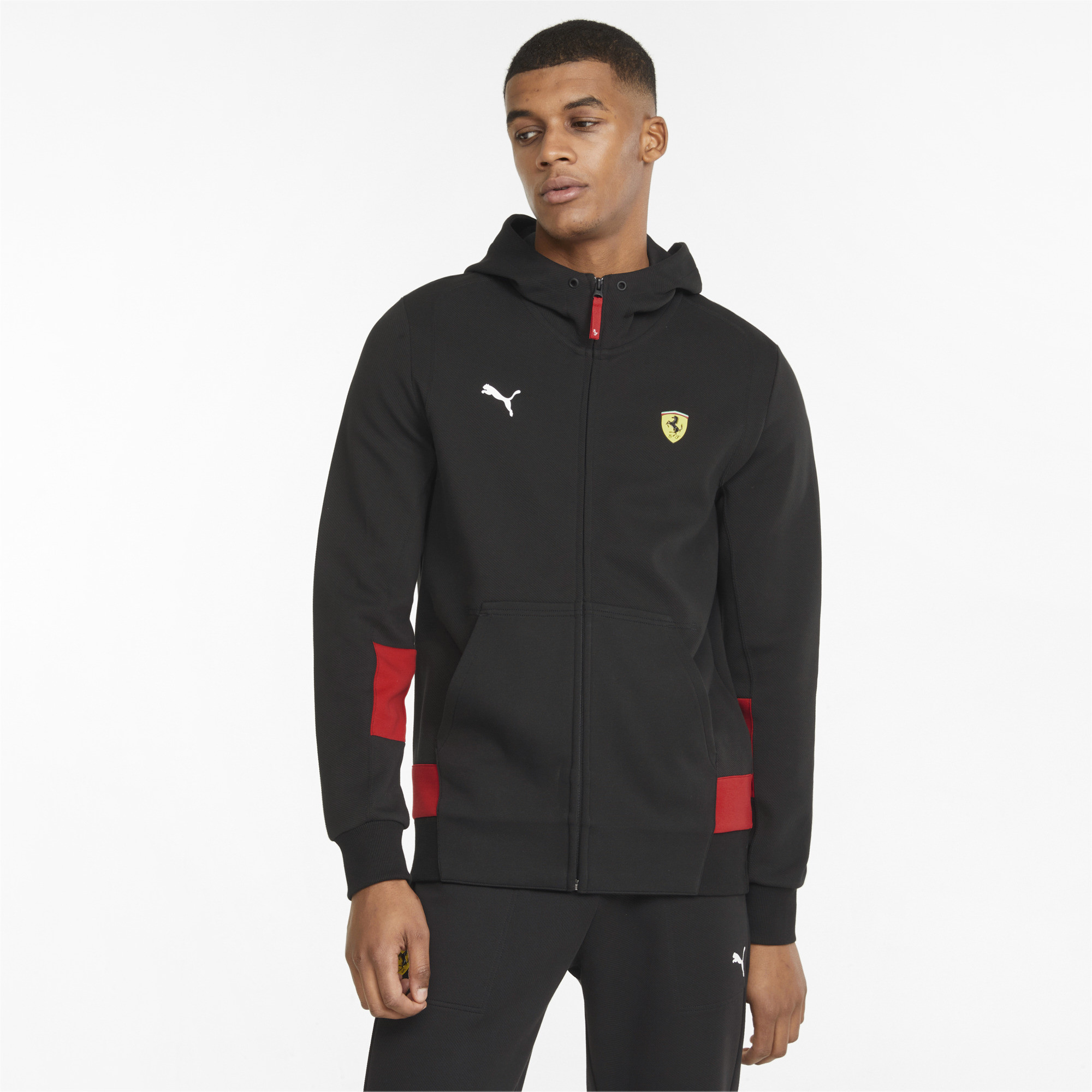 фото Толстовка мужская puma ferrari race hooded sweat jacket черная xl