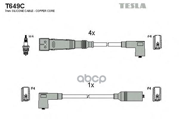 фото Провода зажигания (комплект) tesla t649c