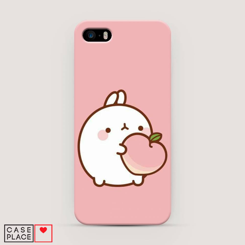 

Пластиковый чехол "Кролик с персиком" на Apple iPhone 5, 10320-1