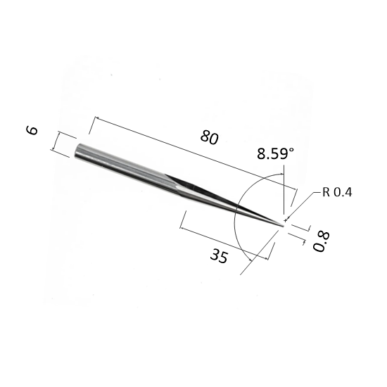 

Фреза прямая двухзаходная конусная сферическая DJTOL N2ZXJQ6350880 для станка ЧПУ, N2ZXJQ