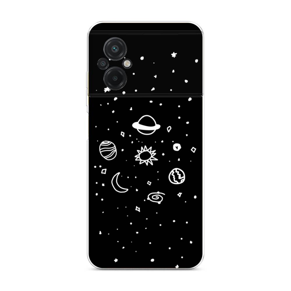 

Чехол на Xiaomi Poco M5 "Дудл солнечной системы", Бежевый;серый, 316450-2