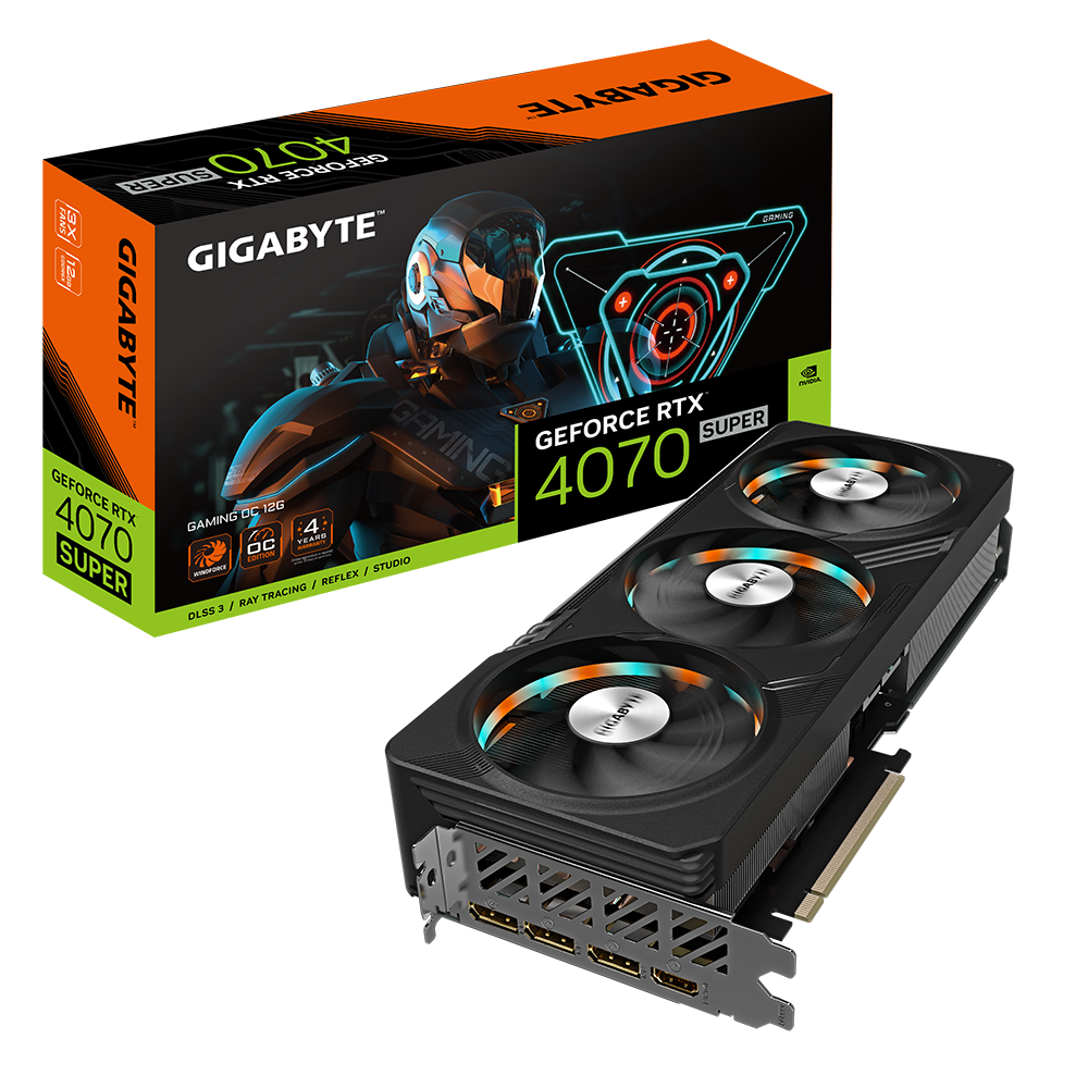 

Видеокарта GIGABYTE GeForce RTX 4070 SUPER GAMING OC Черный (GV-N407SGAMING OC-12GD), GeForce RTX 4070 SUPER GAMING OC