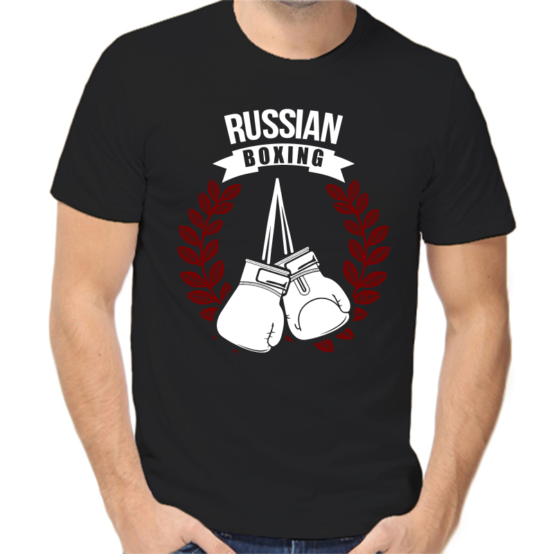 

Футболка мужская черная 46 р-р russian boxing, Черный, fm_RS