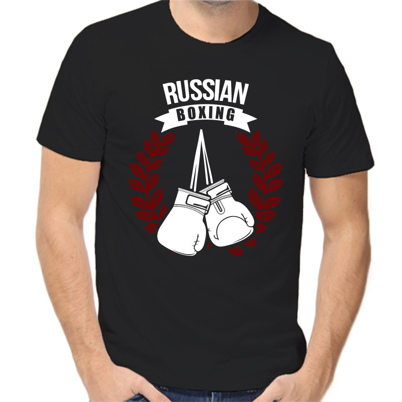 

Футболка мужская черная 44 р-р russian boxing, Черный, fm_RS