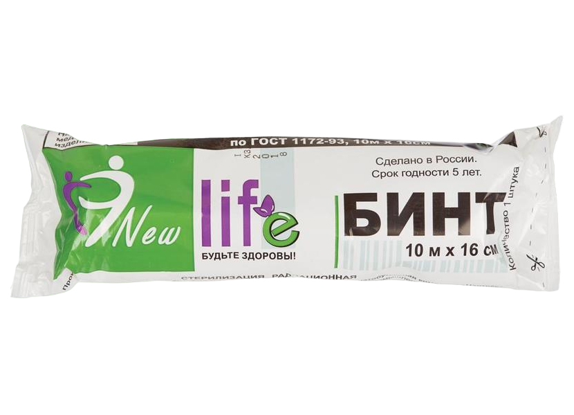 

Бинт 10мx16см, плотность 36г Life 1005014, 2шт, Белый