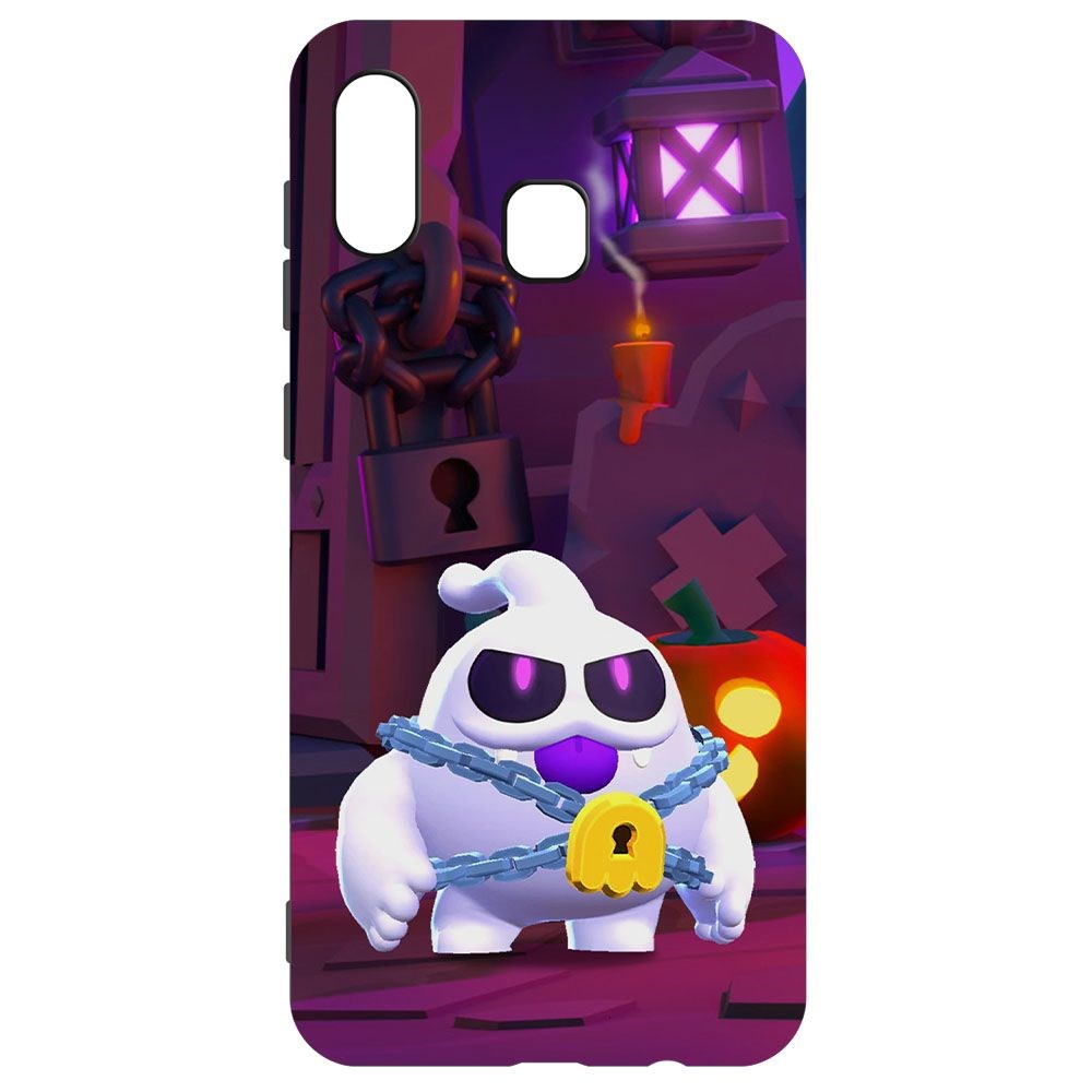 

Чехол-накладка Krutoff Brawl Stars - Призрак Скуик для Samsung Galaxy A30 (A305), Черный