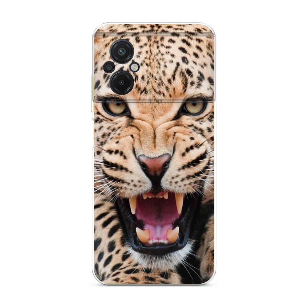

Чехол на Xiaomi Poco M5 "Леопард 3d", Бежевый;черный, 316450-6
