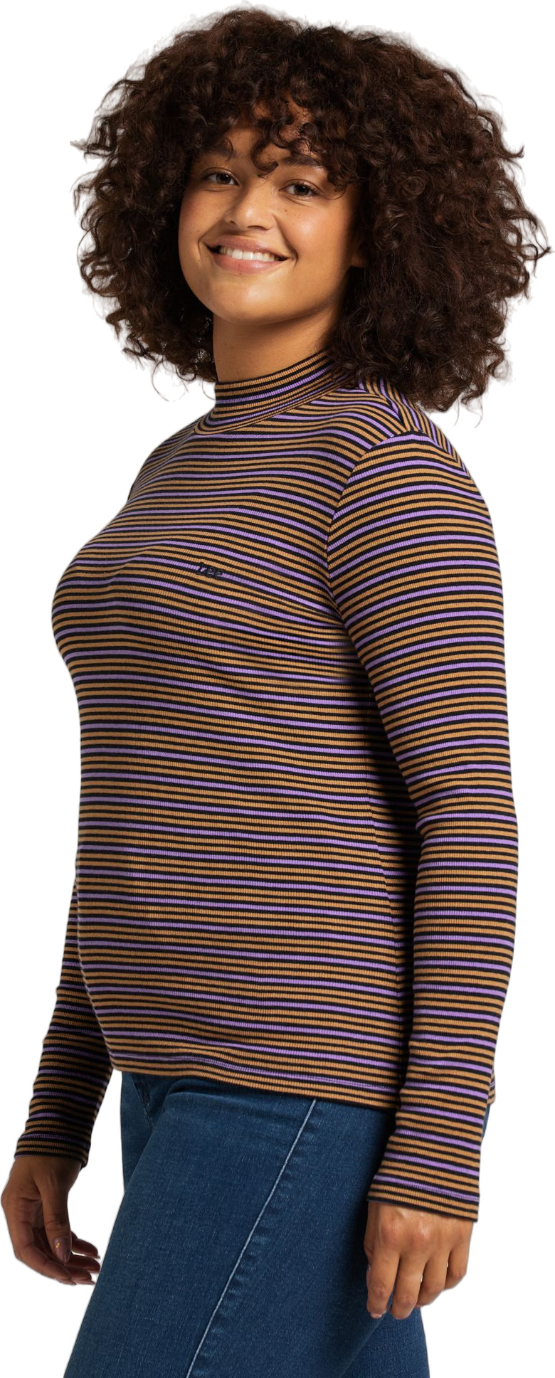Водолазка женская Lee Women Ribbed Long Sleeve Striped Tee оранжевая 4XL