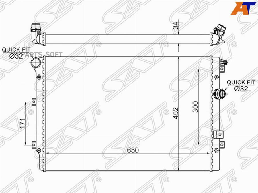 

Pадиатоp Vw Tiguan 1.4T 2.0T 2.0Td 2007- Sat арт. VW0006