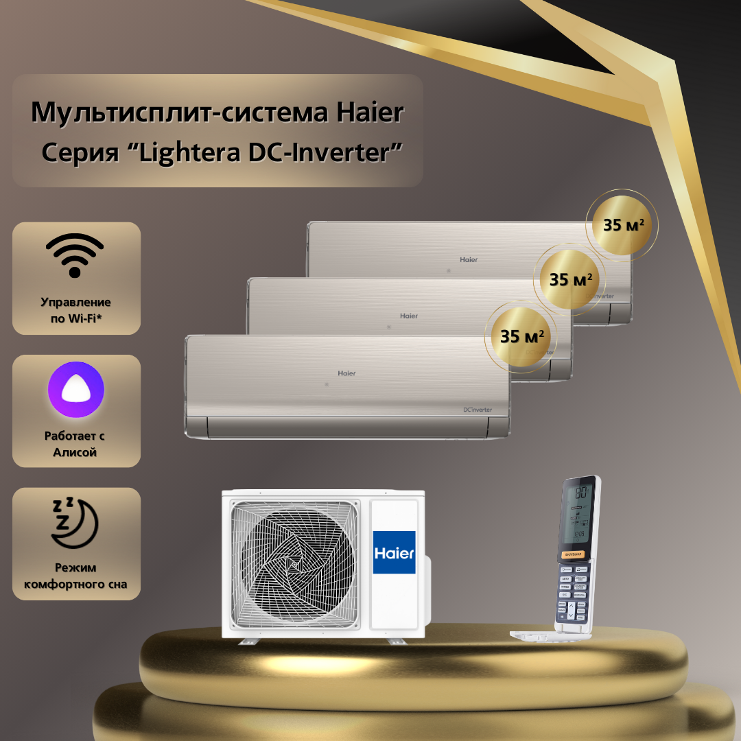 

Мульти сплит-система Haier 3 х AS12NS6ERA-G / 3U70S2SR5FA + Wi-Fi модуль ESP32, 3 х AS12NS6ERA-G / 3U70S2SR5FA + Wi-Fi модуль ESP32