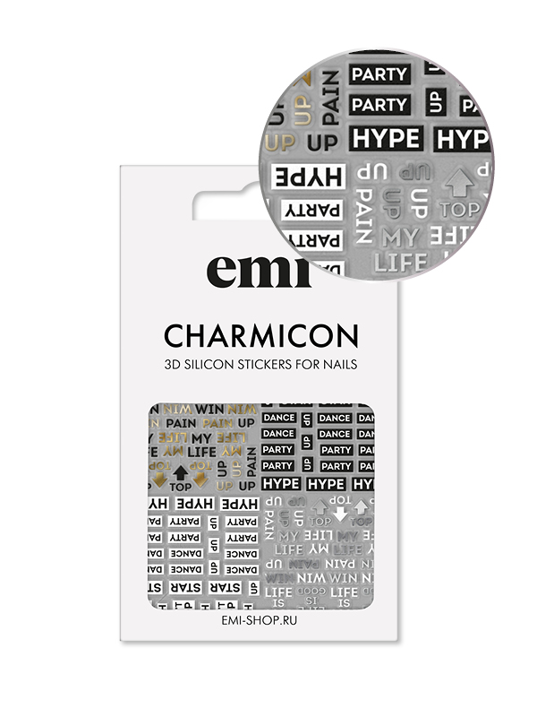 

E.Mi, 3D-стикеры №180 Hype Charmicon 3D Silicone Stickers, Черный;золотистый;белый