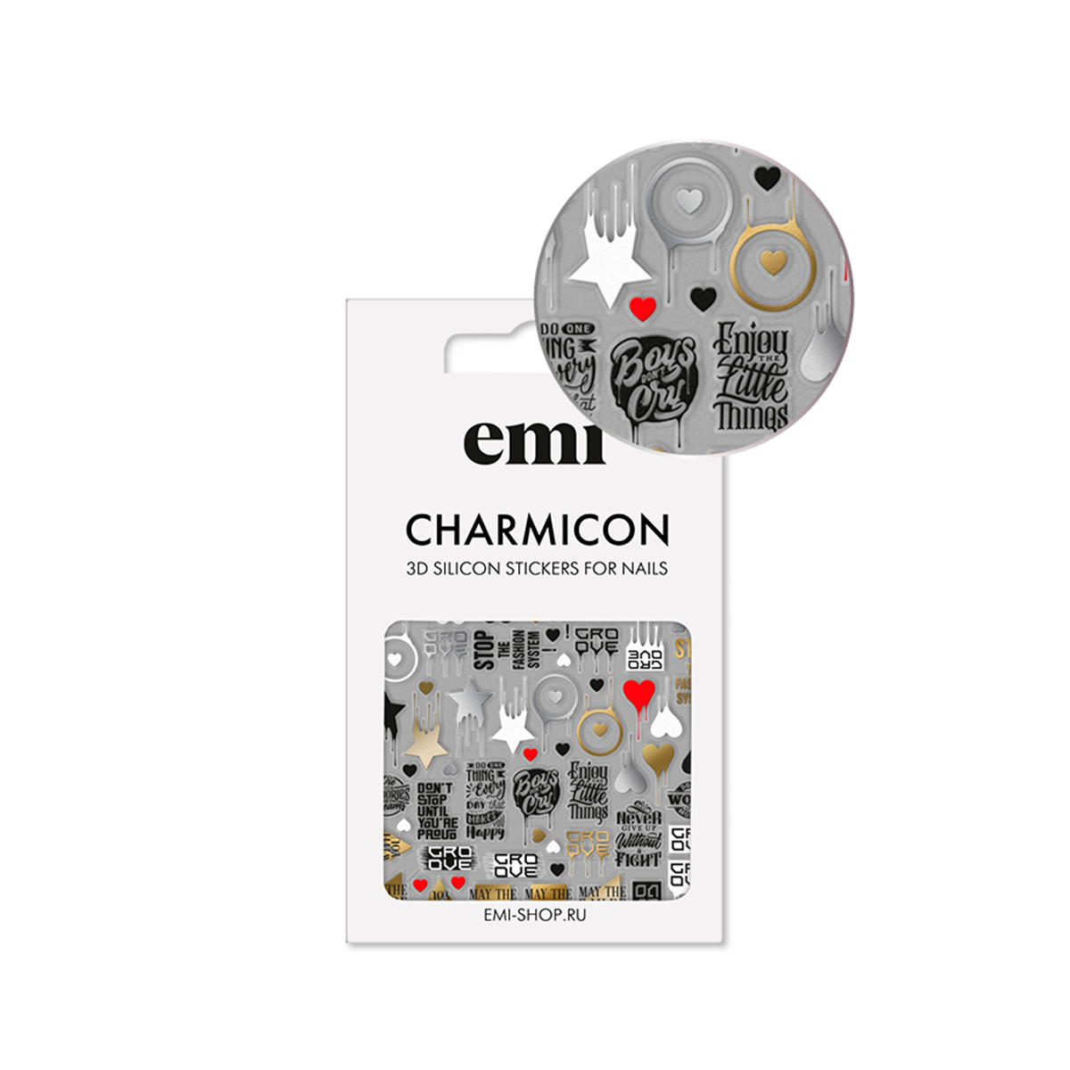 

E.Mi, 3D-стикеры №168 Значки Charmicon 3D Silicone Stickers, Разноцветный