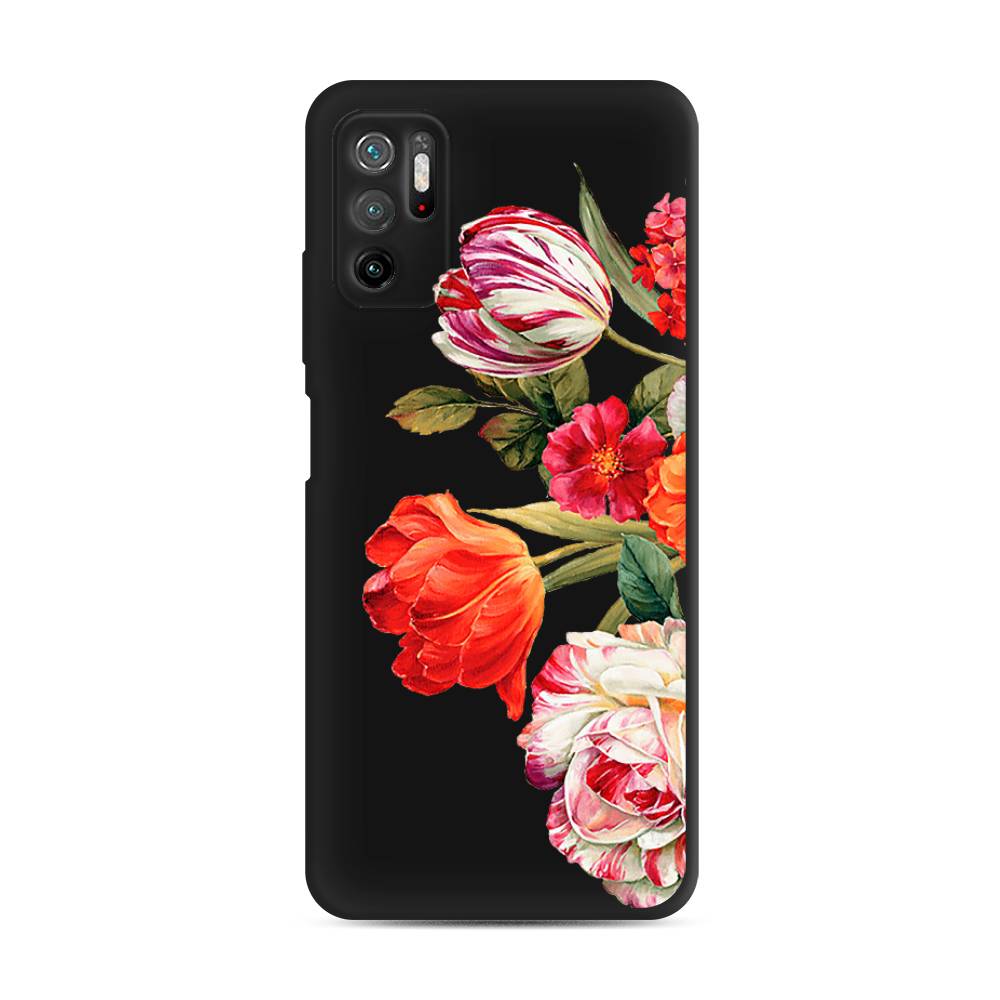 фото Матовый силиконовый чехол "весенний букет" на xiaomi poco m3 pro awog