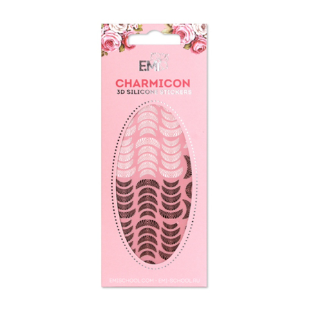 

E.Mi, 3D-стикеры №16 Лунулы черно/белые Charmicon 3D Silicone Stickers, Черный;белый