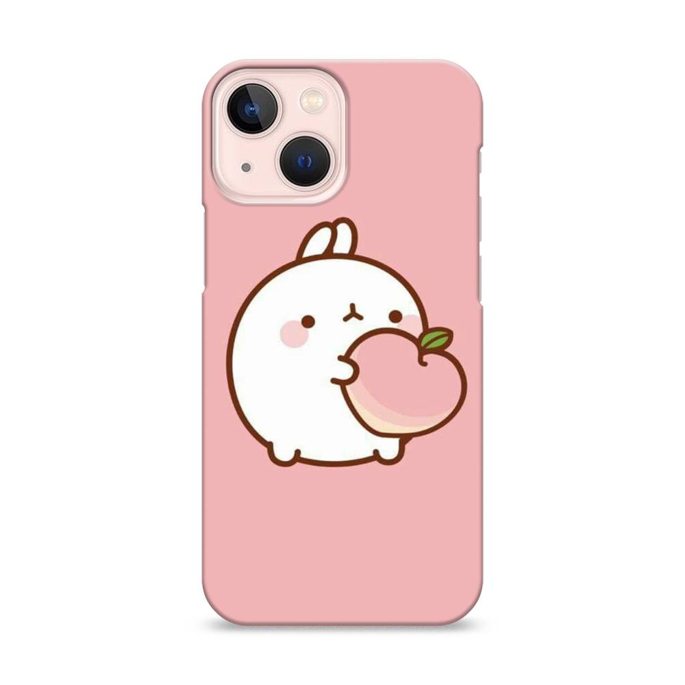 

Пластиковый чехол "Кролик с персиком" на Apple iPhone 13 mini, 14120-1