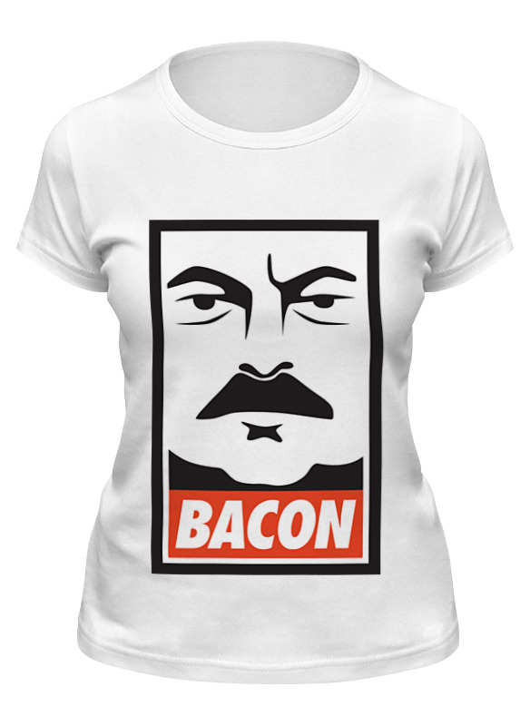 

Футболка женская Printio Bacon (obey) белая S, Белый, Bacon (obey)