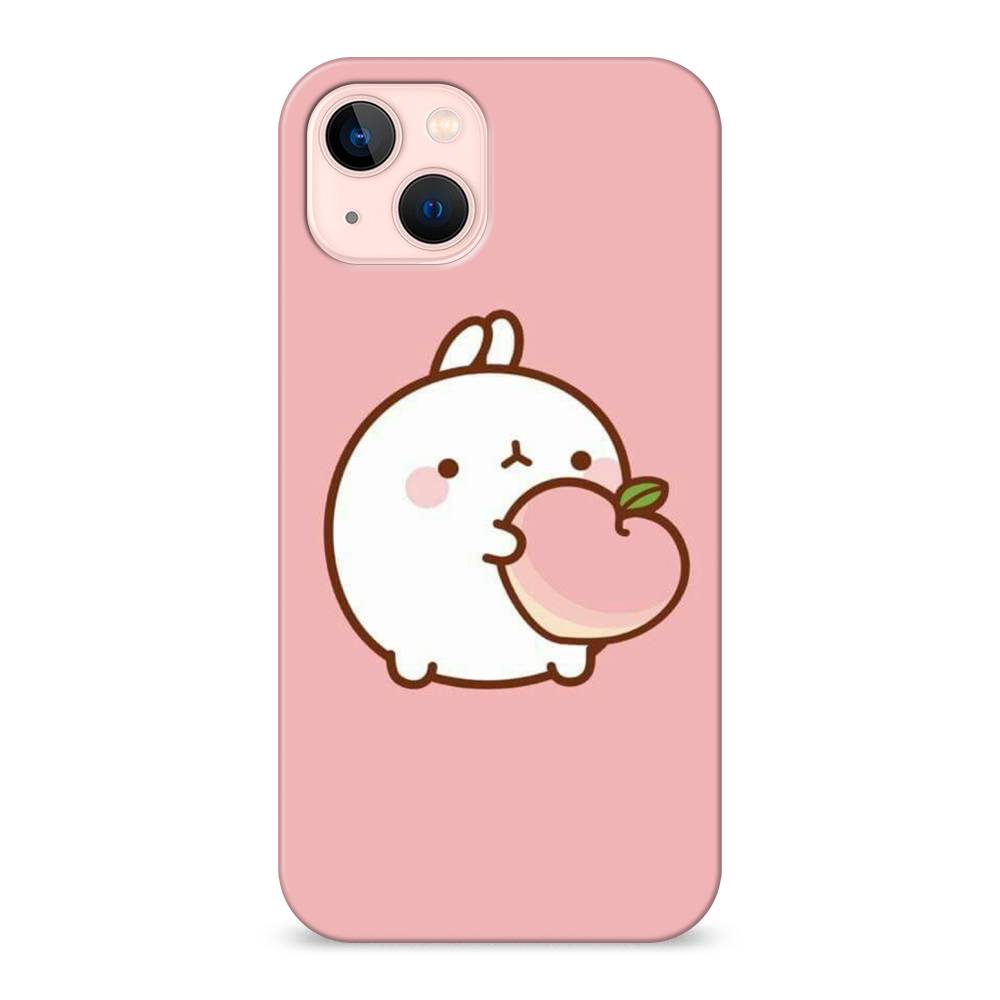

Пластиковый чехол "Кролик с персиком" на Apple iPhone 13, 14220-1