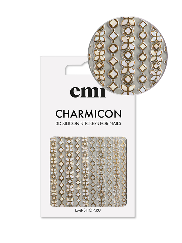 

E.Mi, 3D-стикеры №152 Цепи Charmicon 3D Silicone Stickers, Белый;золотистый