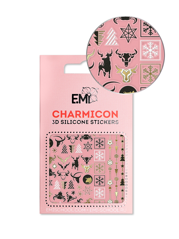 E.Mi, 3D-стикеры №148 Новогодние украшения Charmicon 3D Silicone Stickers раскраска новогодние стихи снеговик