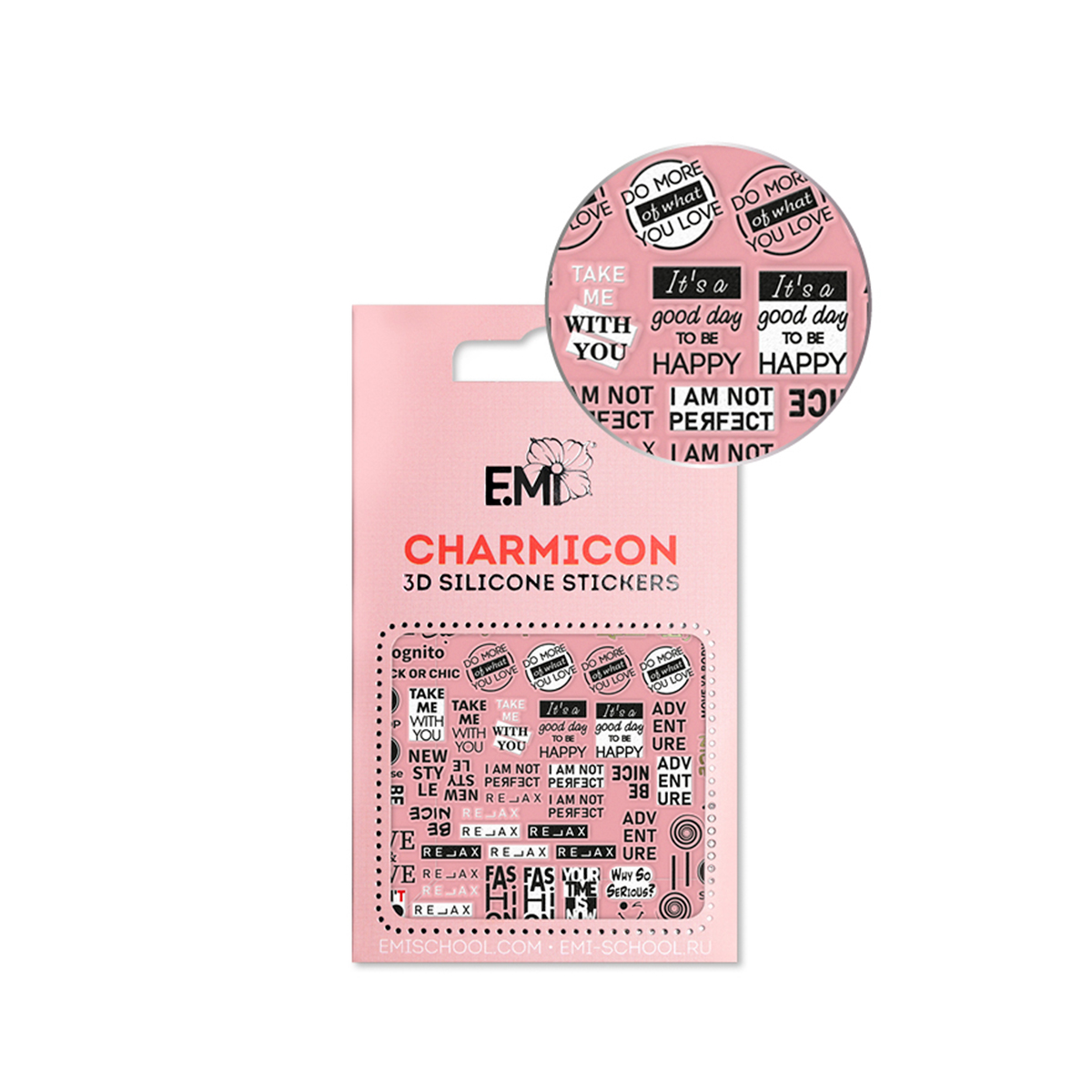 

E.Mi, 3D-стикеры №144 Charmicon 3D Silicone Stickers Be Nice, Черный;белый