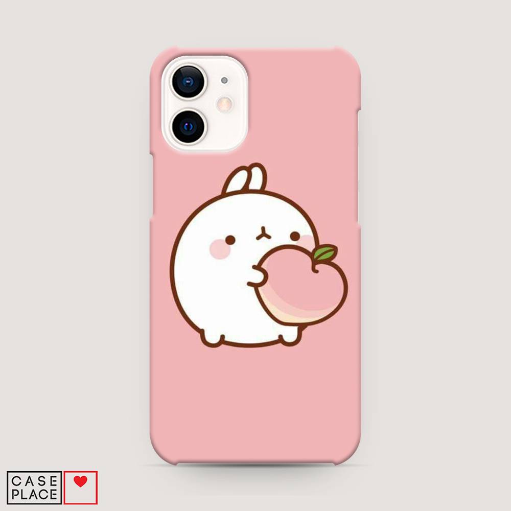 

Пластиковый чехол "Кролик с персиком" на Apple iPhone 12 mini, 12620-1