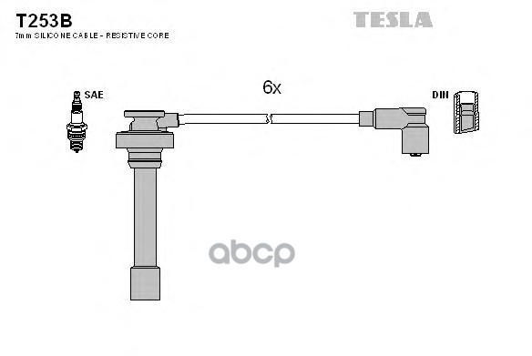 фото Провода зажигания (комплект) tesla t253b