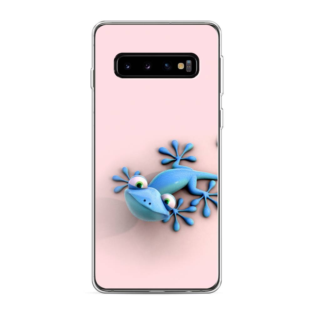 

Чехол Awog на Samsung Galaxy S10 "Голубая ящерка", Разноцветный, 27050-2