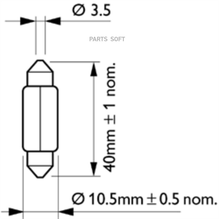 

Лампа Fest T10,5x43 13864 24V 5W CP (10) STANDARD 13864CP
