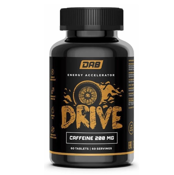 DAB Drive Caffeine 200 mg, 60 caps (60 капсул)
