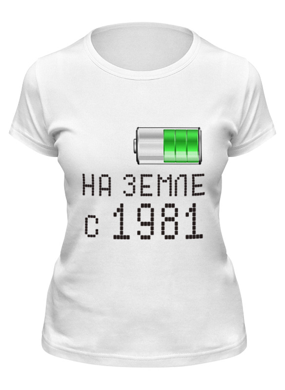 

Футболка женская Printio На земле с 1981 белая M, Белый, На земле с 1981