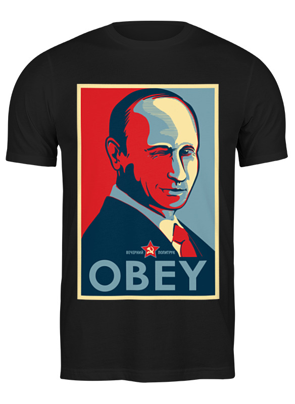

Футболка мужская Printio Путин (obey) черная S, Черный, Путин (obey)