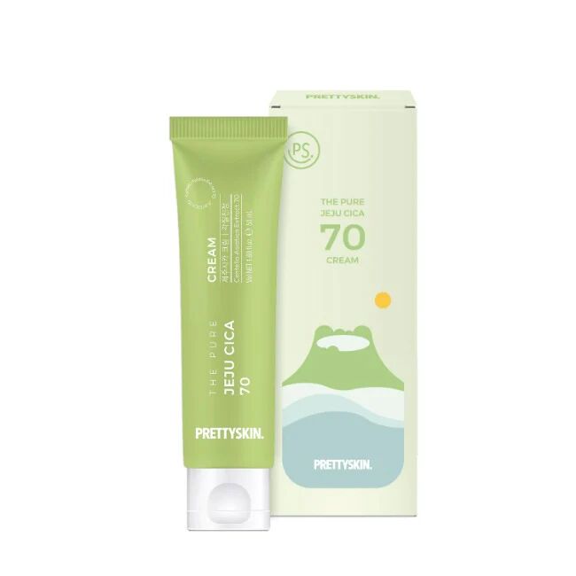 фото Крем с центеллой prettyskin the pure jeju cica 70 cream успокаивающий , 50 мл