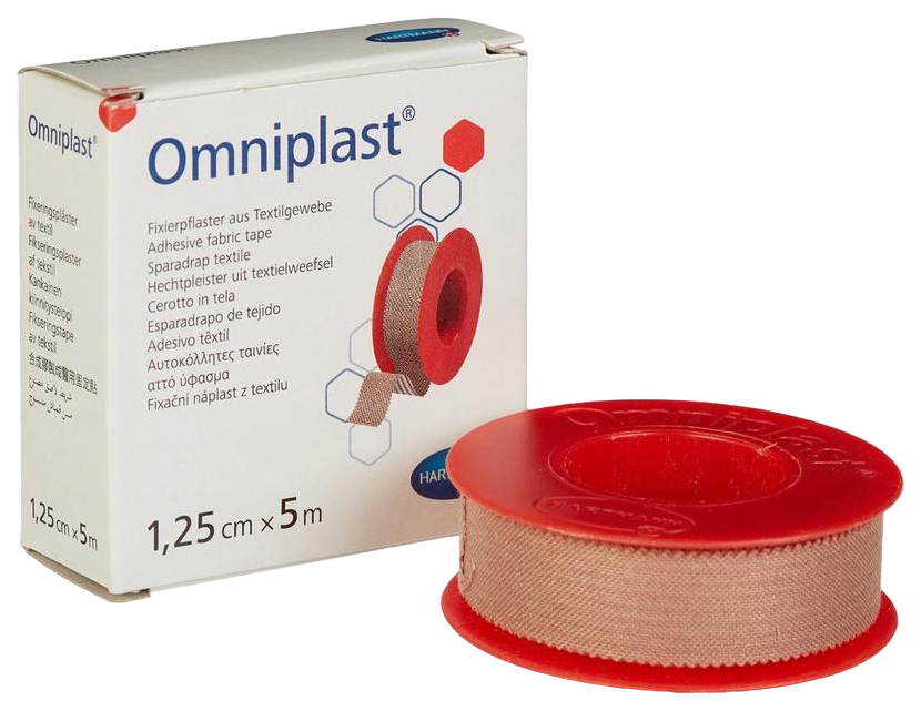 

Лейкопластырь 1,25смх5м текстил ткань OMNIPLAST 9004403, 2шт, Бежевый