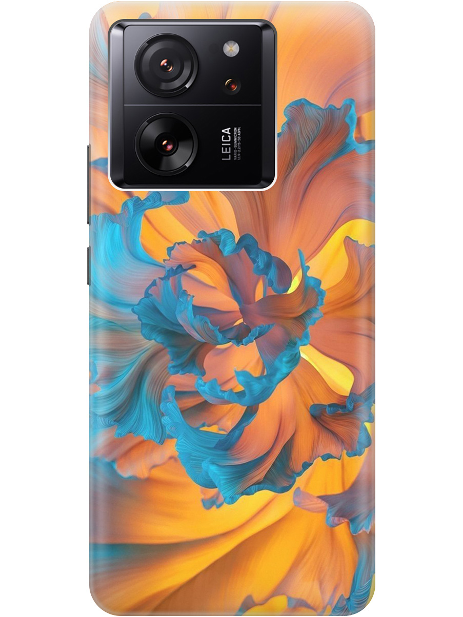 

Силиконовый чехол на Xiaomi 13T, 13T Pro с принтом "Желто-синий цветок" прозрачный, Голубой;желтый, 20010136