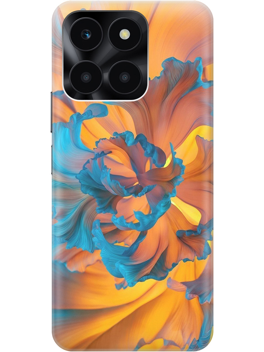 

Силиконовый чехол на Honor X6a с принтом "Желто-синий цветок" прозрачный, Голубой;желтый, 20010130